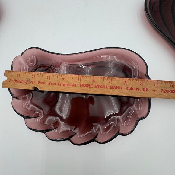 Vintage Hazel Atlas Moroccan Amethyst Snack Plates Swirl Pattern Set of 4 - Picture 3 of 6